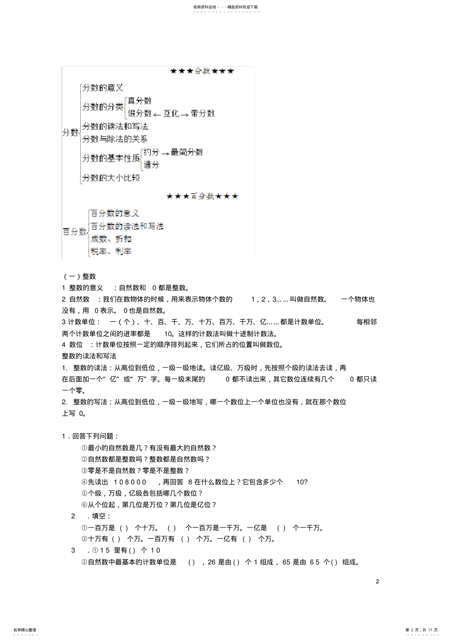 2022年小升初总复习专题复习一数的认识 .pdf_第2页