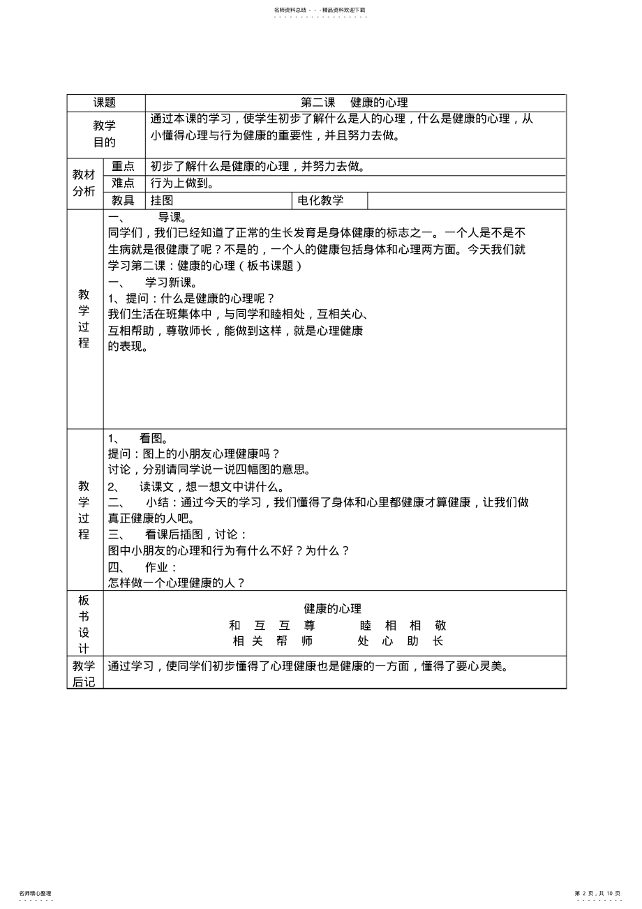 2022年小学二年级体育健康教案 .pdf_第2页