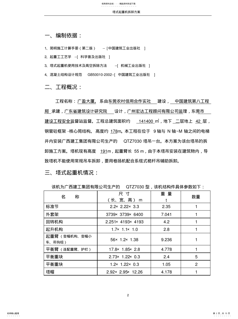 2022年塔机拆卸方案借鉴 .pdf_第2页