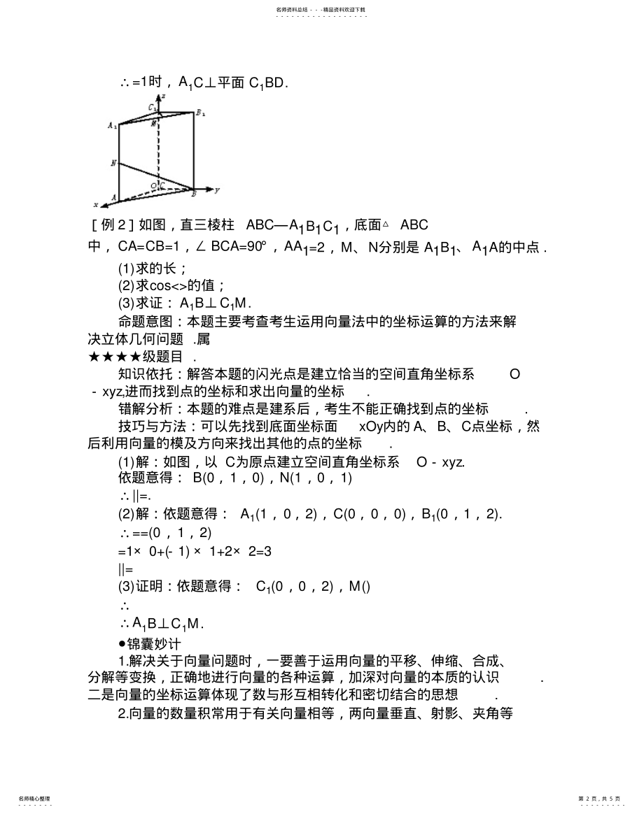 2022年难点运用向量法解题 .pdf_第2页