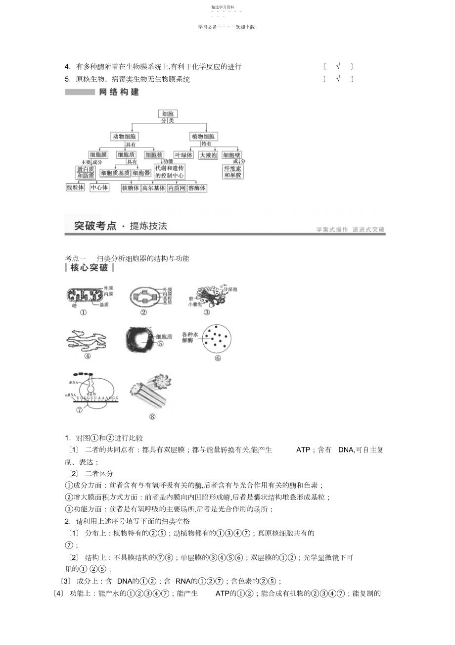 2022年高三生物一轮复习---细胞器系统内的分工合作教案.docx_第2页