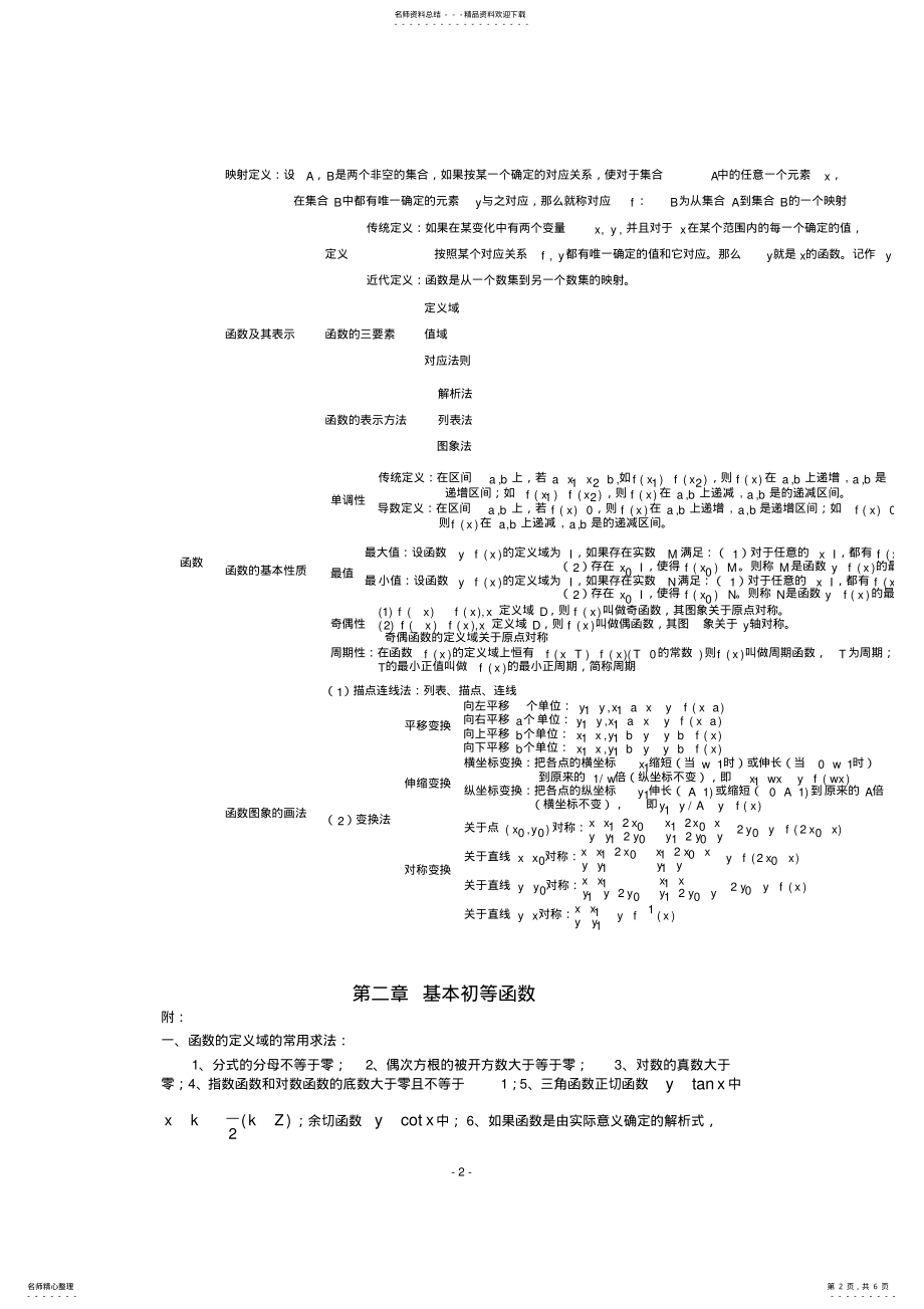 2022年高中数学必修一知识点总结完整版,推荐文档 2.pdf_第2页