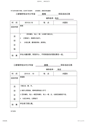 2022年少年宫跳绳项目活动记录 .pdf