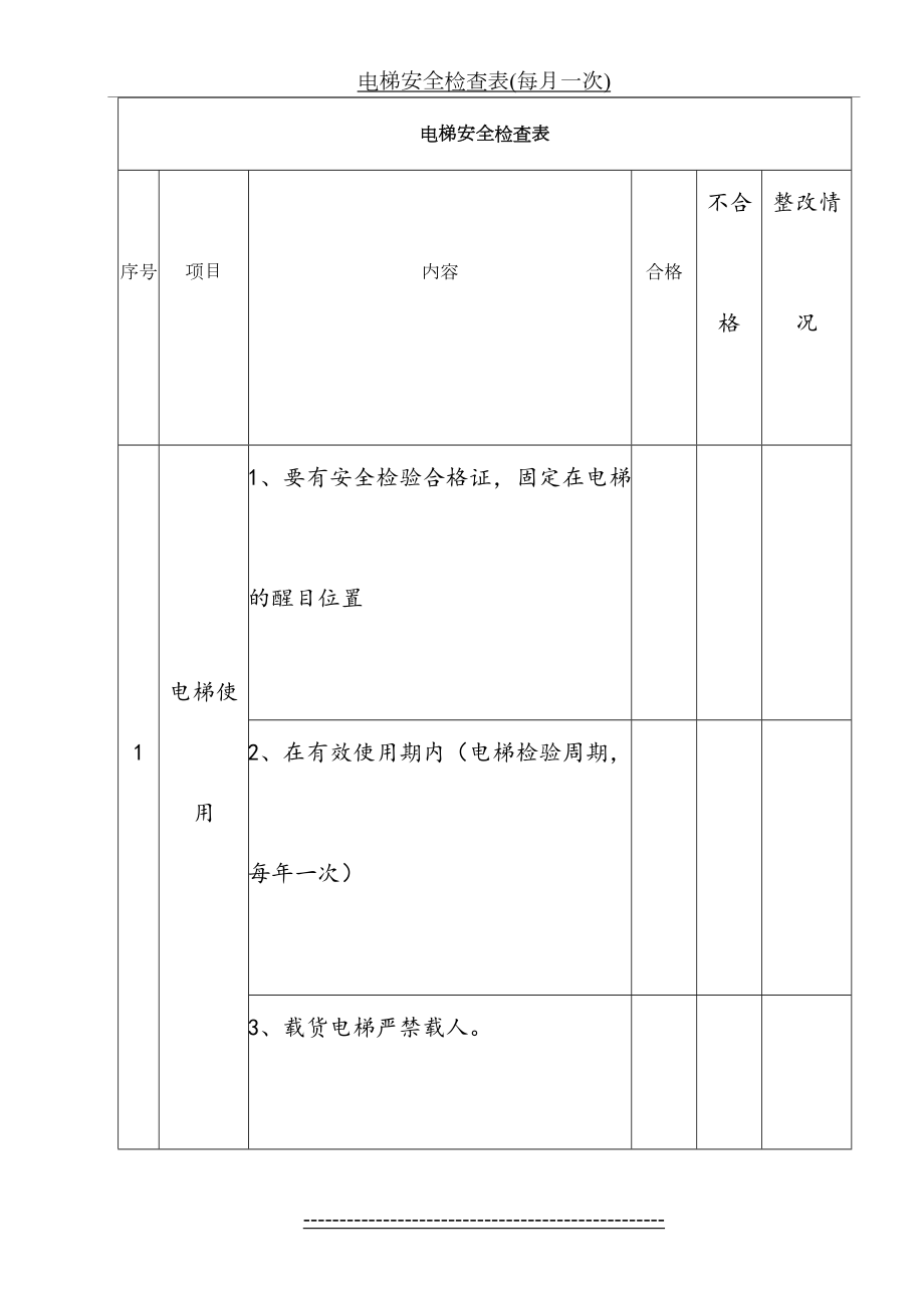 电梯安全检查表(每月一次).doc_第2页