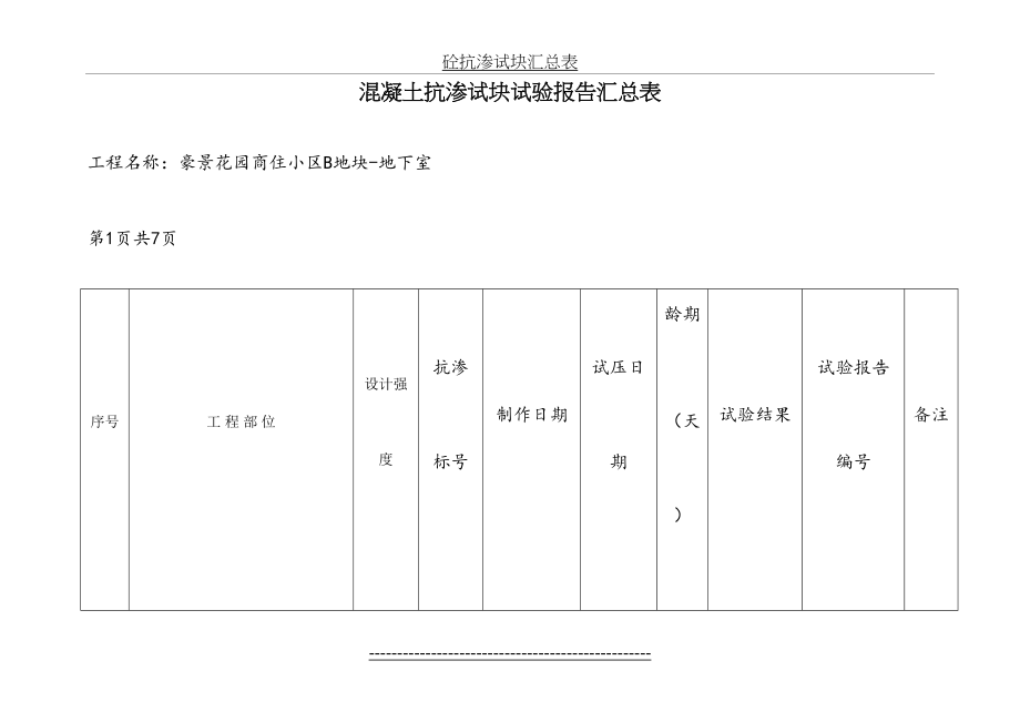 砼抗渗试块汇总表.doc_第2页