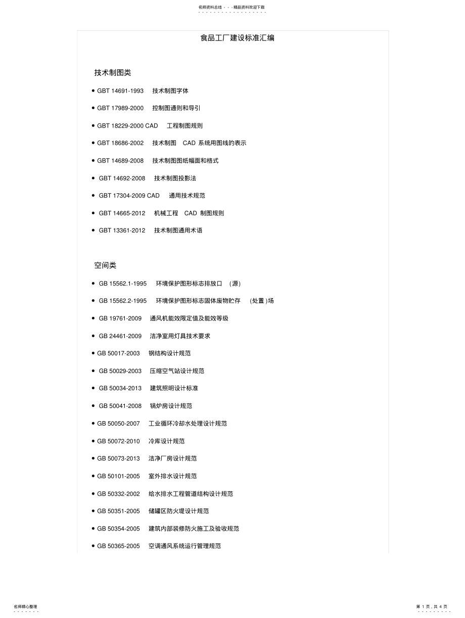 2022年食品工厂建设标准汇编 .pdf_第1页