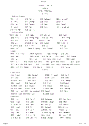 2022年高中语文必修五字音字形.docx