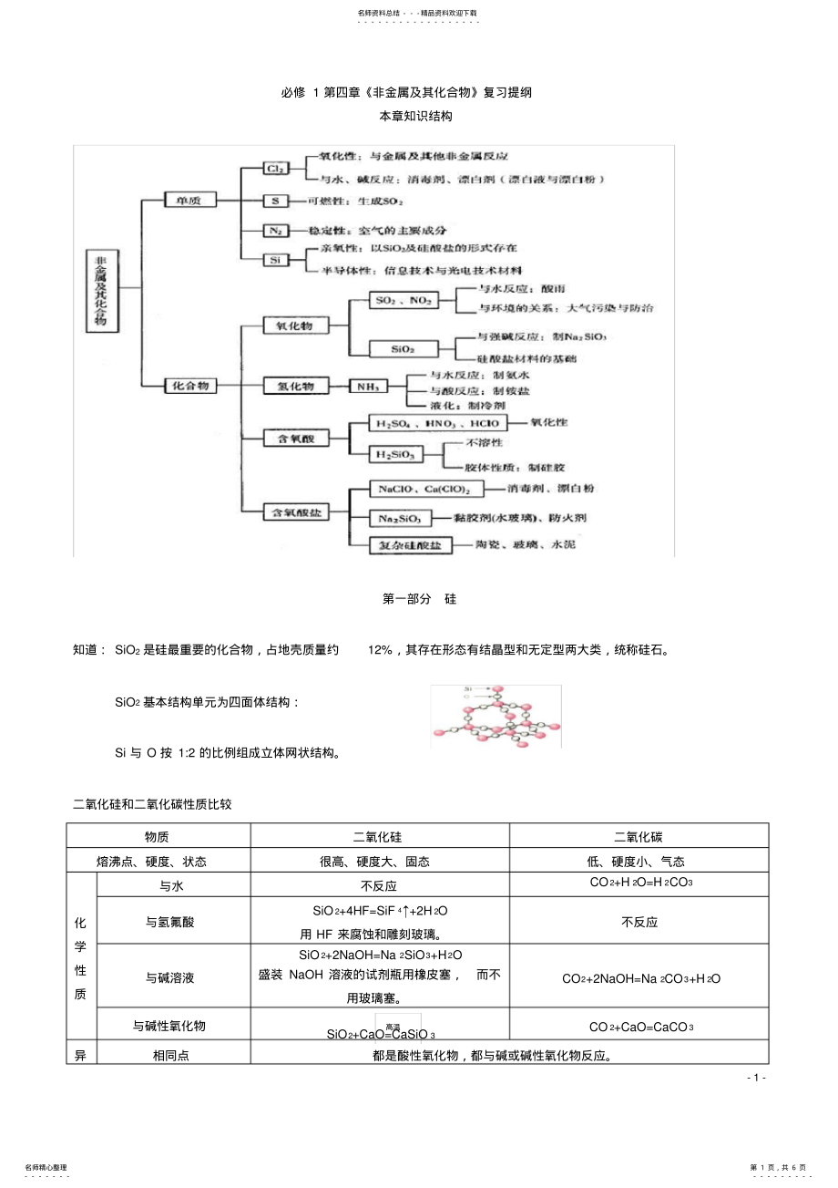 2022年高中化学必修一非金属及其化合物复习 3.pdf_第1页