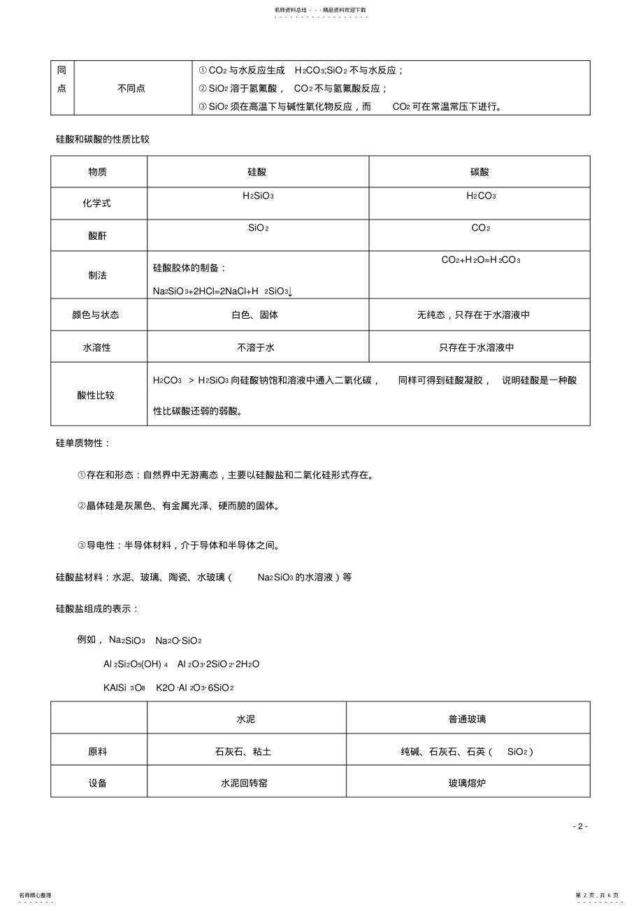 2022年高中化学必修一非金属及其化合物复习 3.pdf_第2页