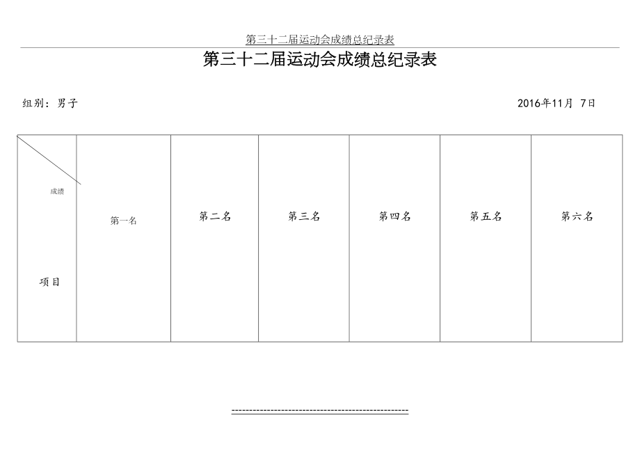 第三十二届运动会成绩总纪录表.doc_第2页