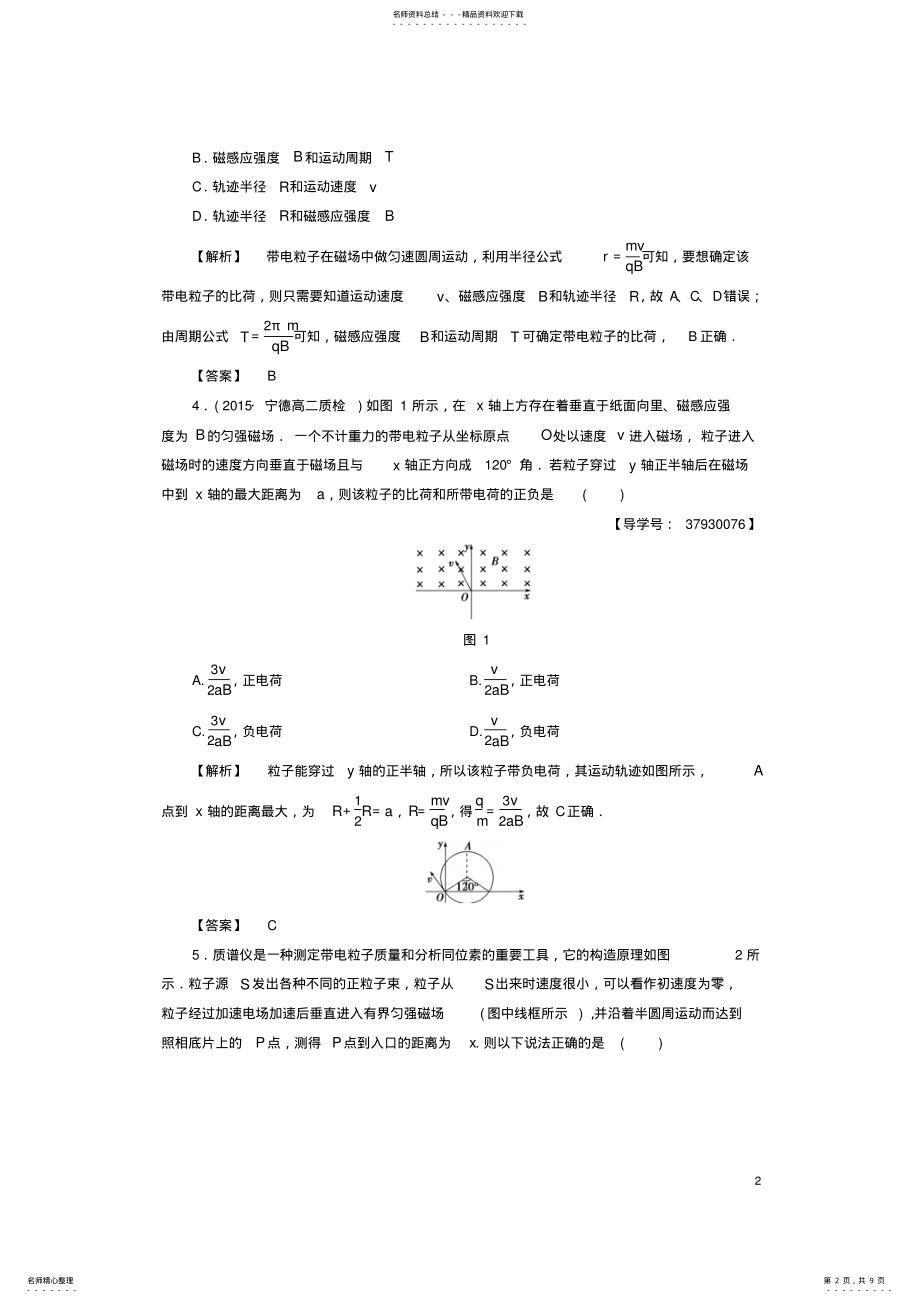 2022年高中物理第章磁场与回旋加速器章末综合测评沪科版选修- .pdf_第2页