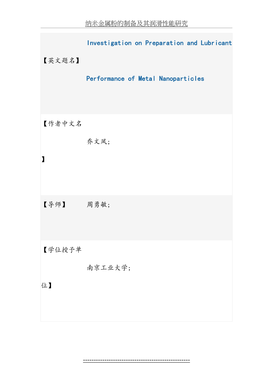 纳米金属粉的制备及其润滑性能研究.doc_第2页
