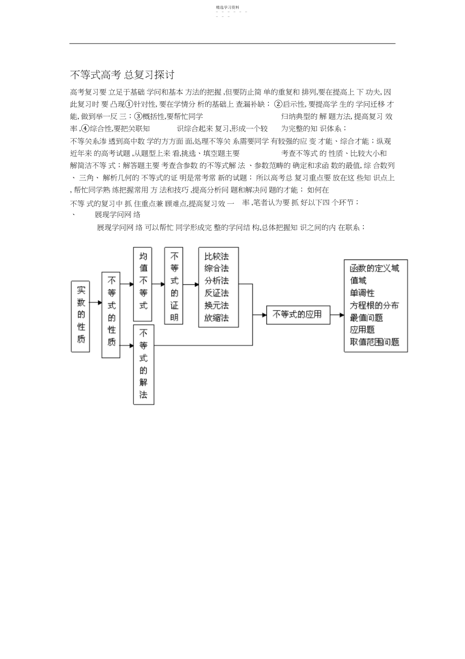 2022年高中数学教学论文不等式高考总复习探讨3.docx_第1页