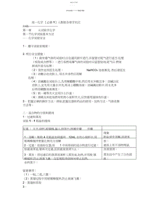 2022年高一化学人教版各章知识点归纳3.docx