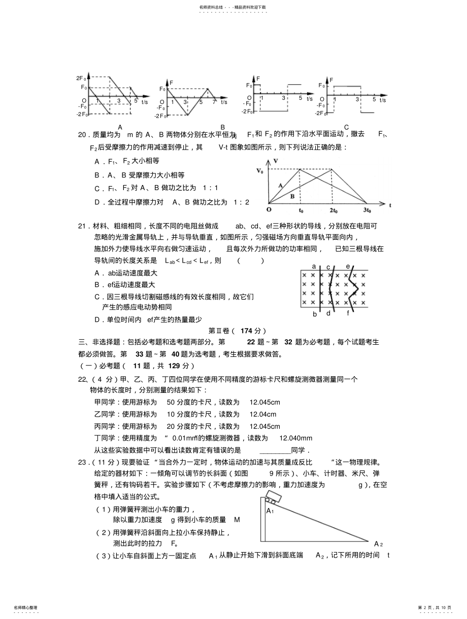 2022年高三物理模拟题 .pdf_第2页