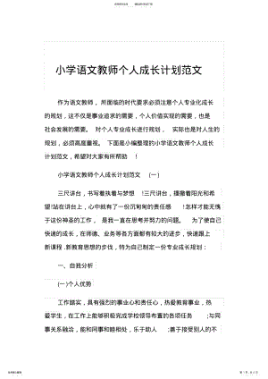 2022年小学语文教师个人成长计划范文 .pdf