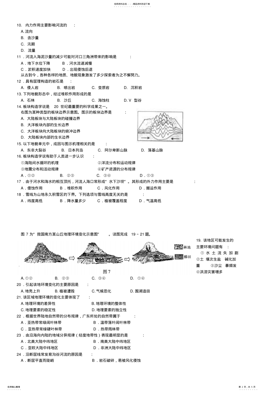 2022年高中地理必修单元测试题 .pdf_第2页