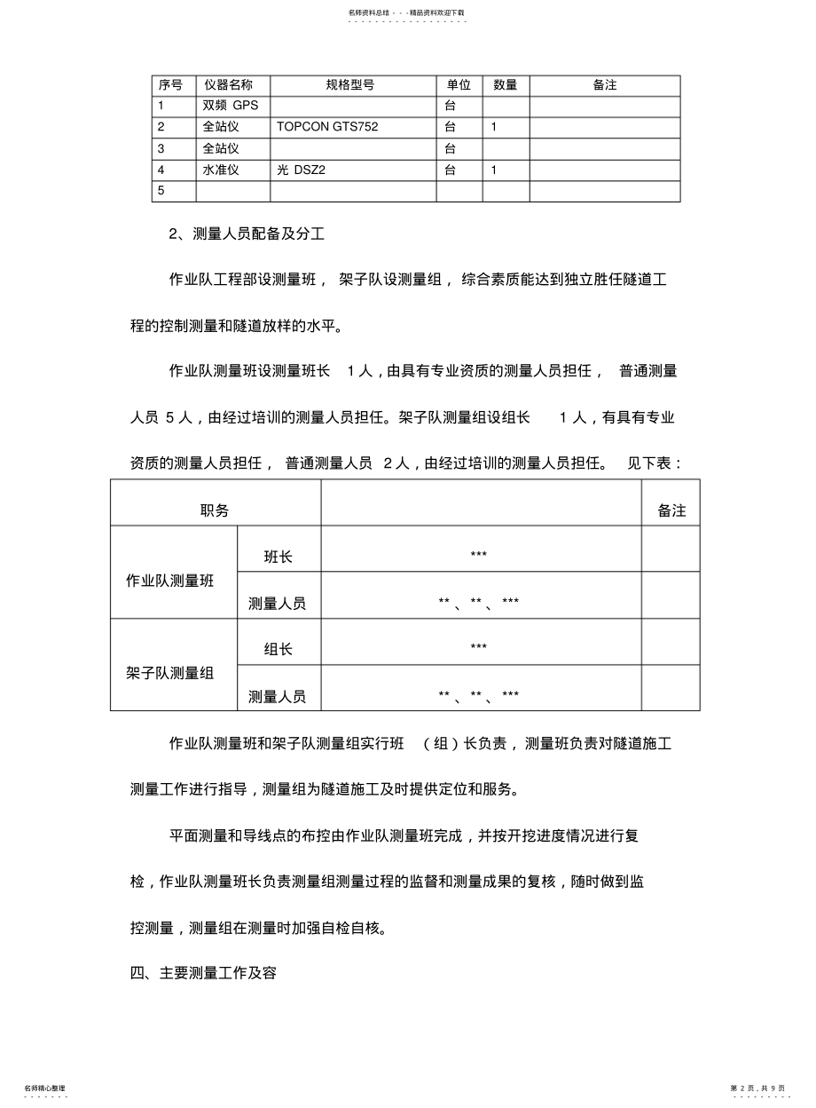 2022年隧道施工控制点布网与测量方案 .pdf_第2页