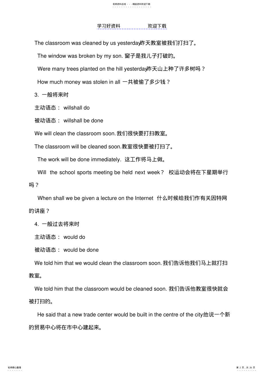 2022年高中英语语法-被动语态 .pdf_第2页