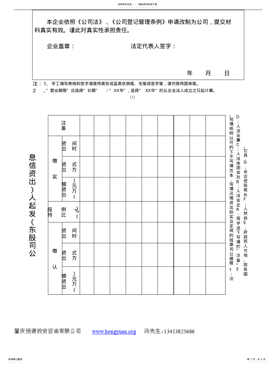 2022年非公司企业法人改制登记申请书 .pdf_第2页