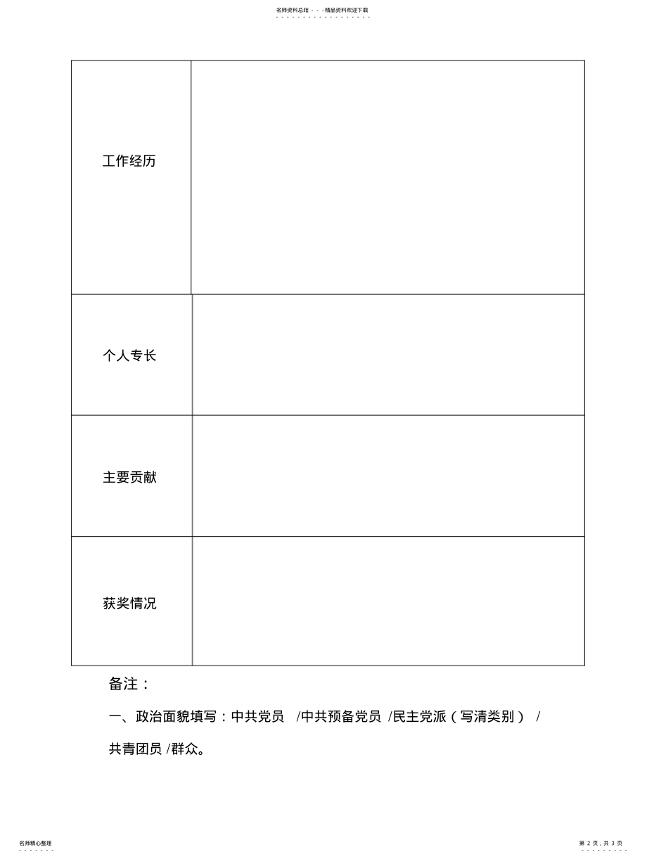 2022年青年人才库成员推荐表 .pdf_第2页