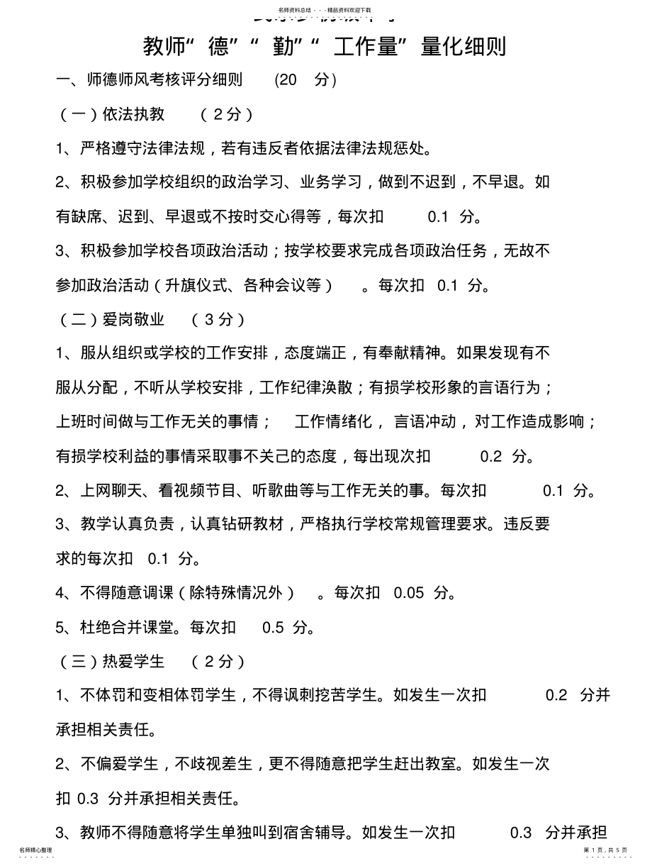 2022年师德师风考核评分细则 .pdf_第1页