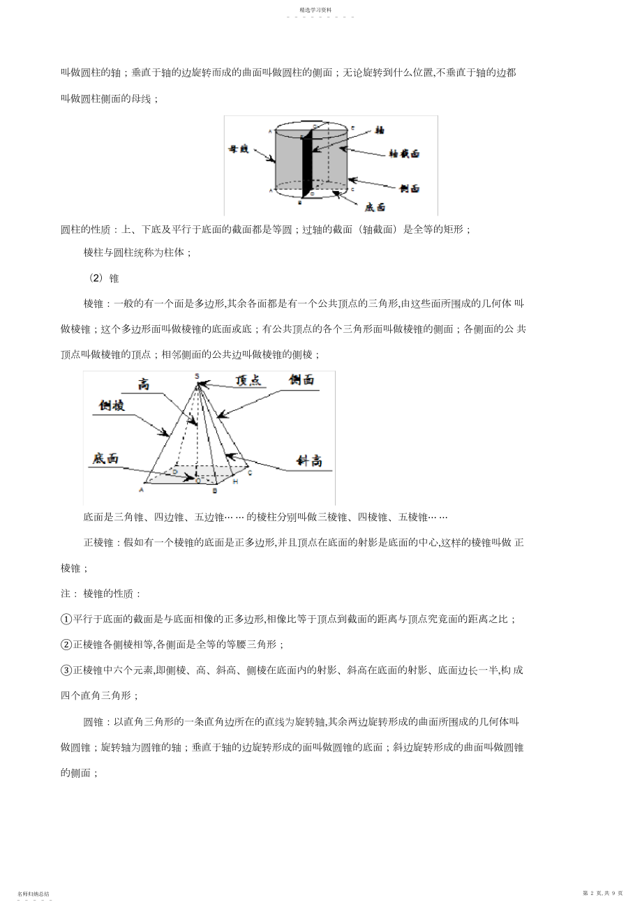 2022年高中数学空间几何体知识点总结分析.docx_第2页