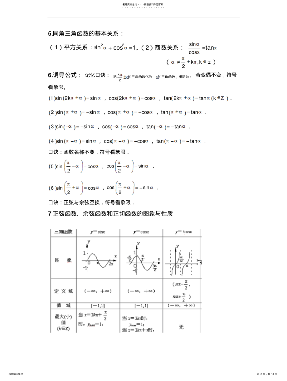 2022年高中数学三角函数知识点总结 2.pdf_第2页