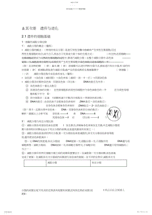 2022年高中生物学业水平考试知识点总结.docx