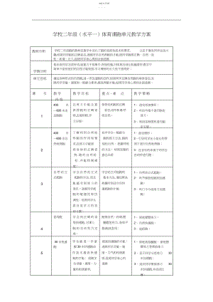 2022年小学二年级体育课跑单元教学计划.docx