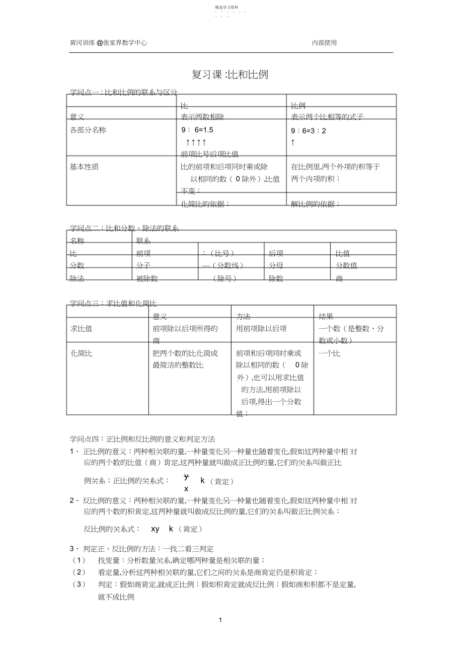 2022年小学六年级__比和比例知识点梳理.docx_第1页