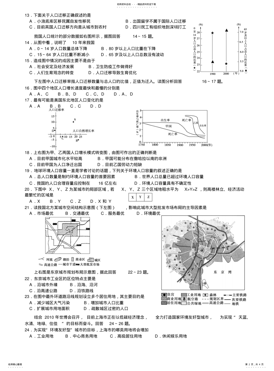 2022年高中地理必修二、单元测试 .pdf_第2页