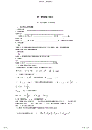 2022年高一物理复习提纲期未总复习用 .pdf