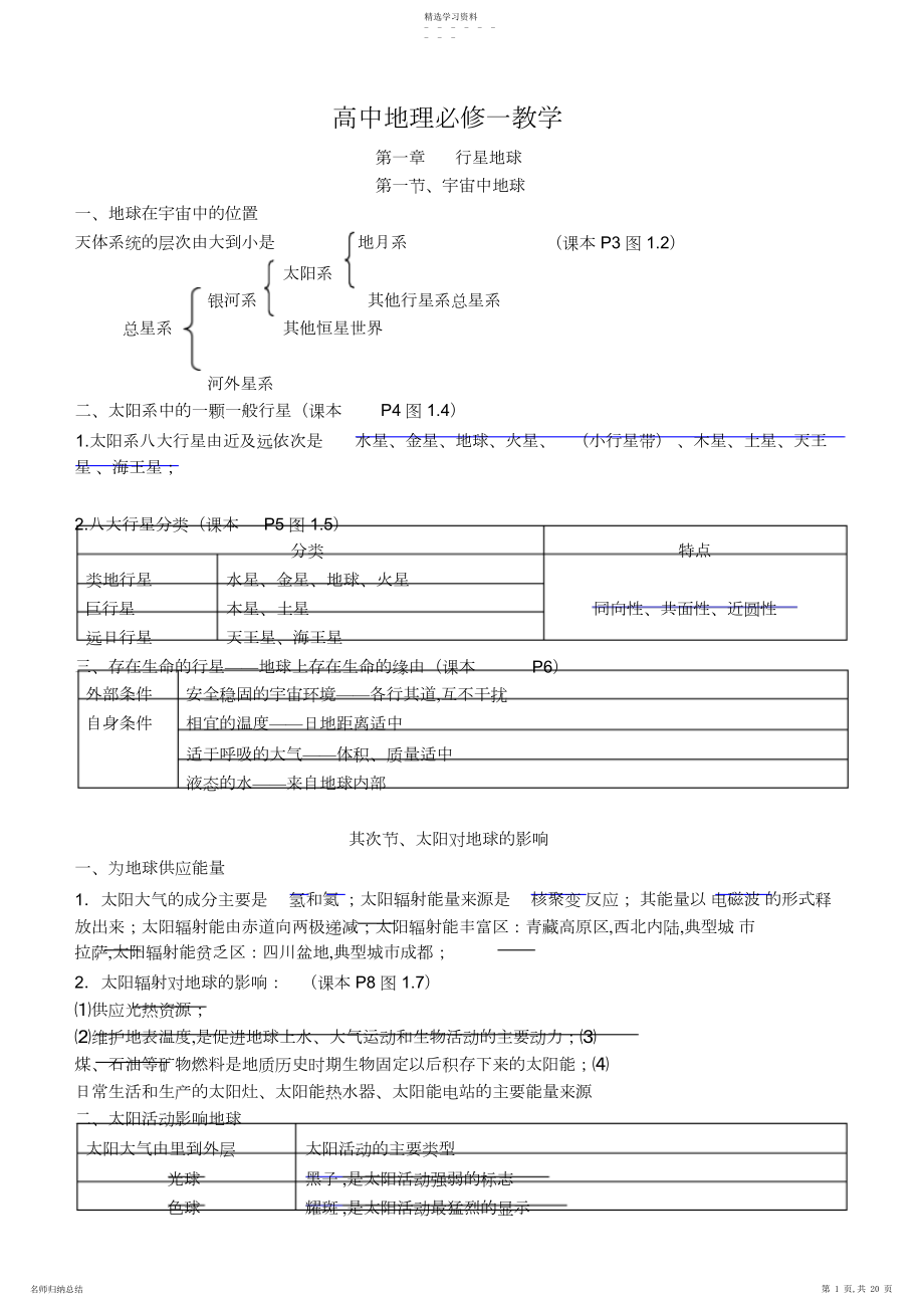 2022年高中地理必修一完整笔记整理汇成.docx_第1页