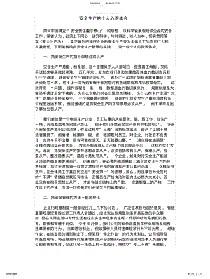 2022年安全生产管理个人心得体会 .pdf