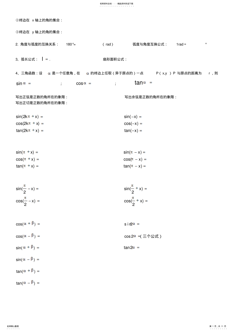 2022年高中三角函数公式默写 .pdf_第1页