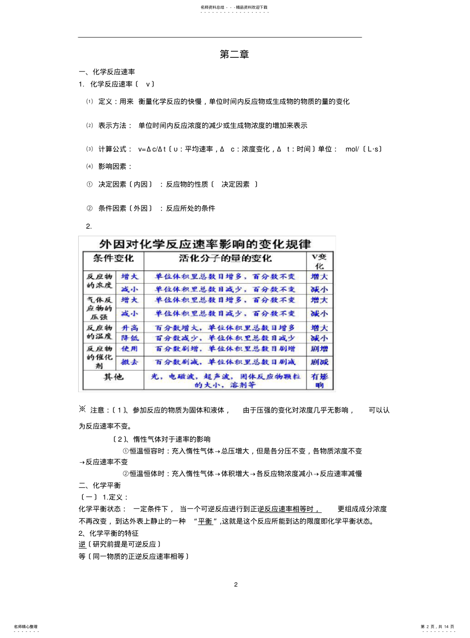 2022年高中化学选修四知识点复习 .pdf_第2页