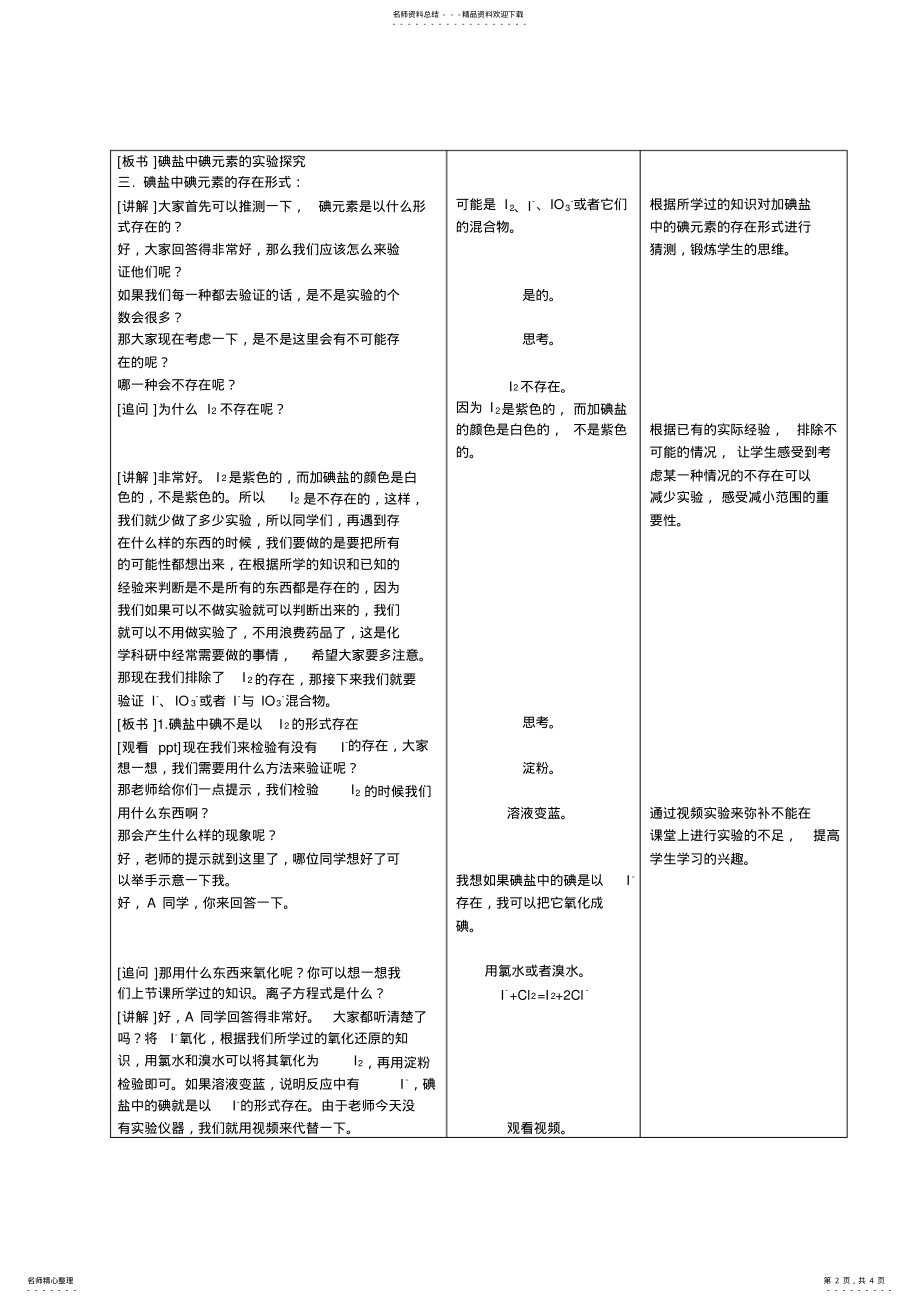 2022年高中化学教案碘盐中碘元素的实验探究 2.pdf_第2页