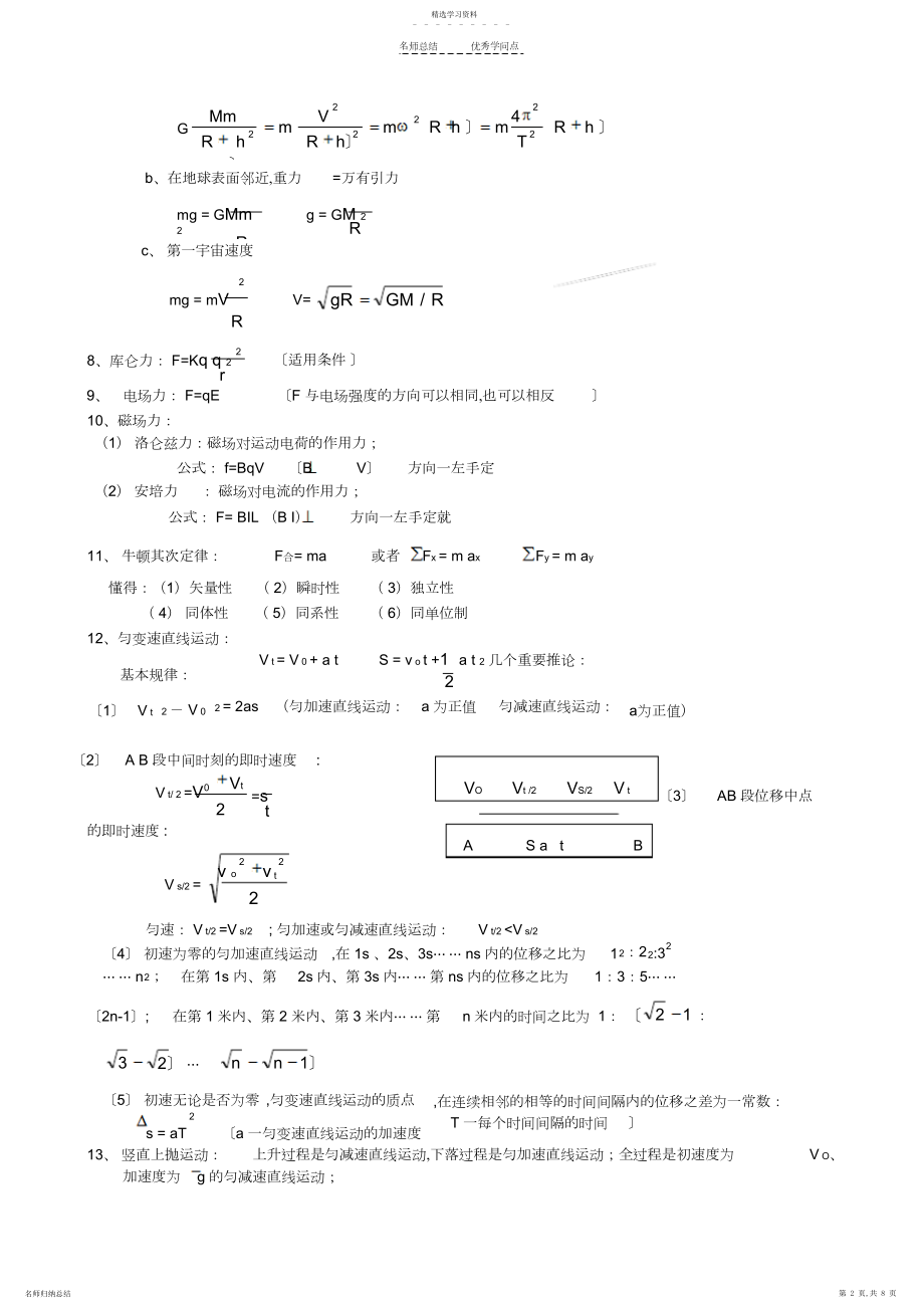 2022年高一物理知识点与公式总结.docx_第2页