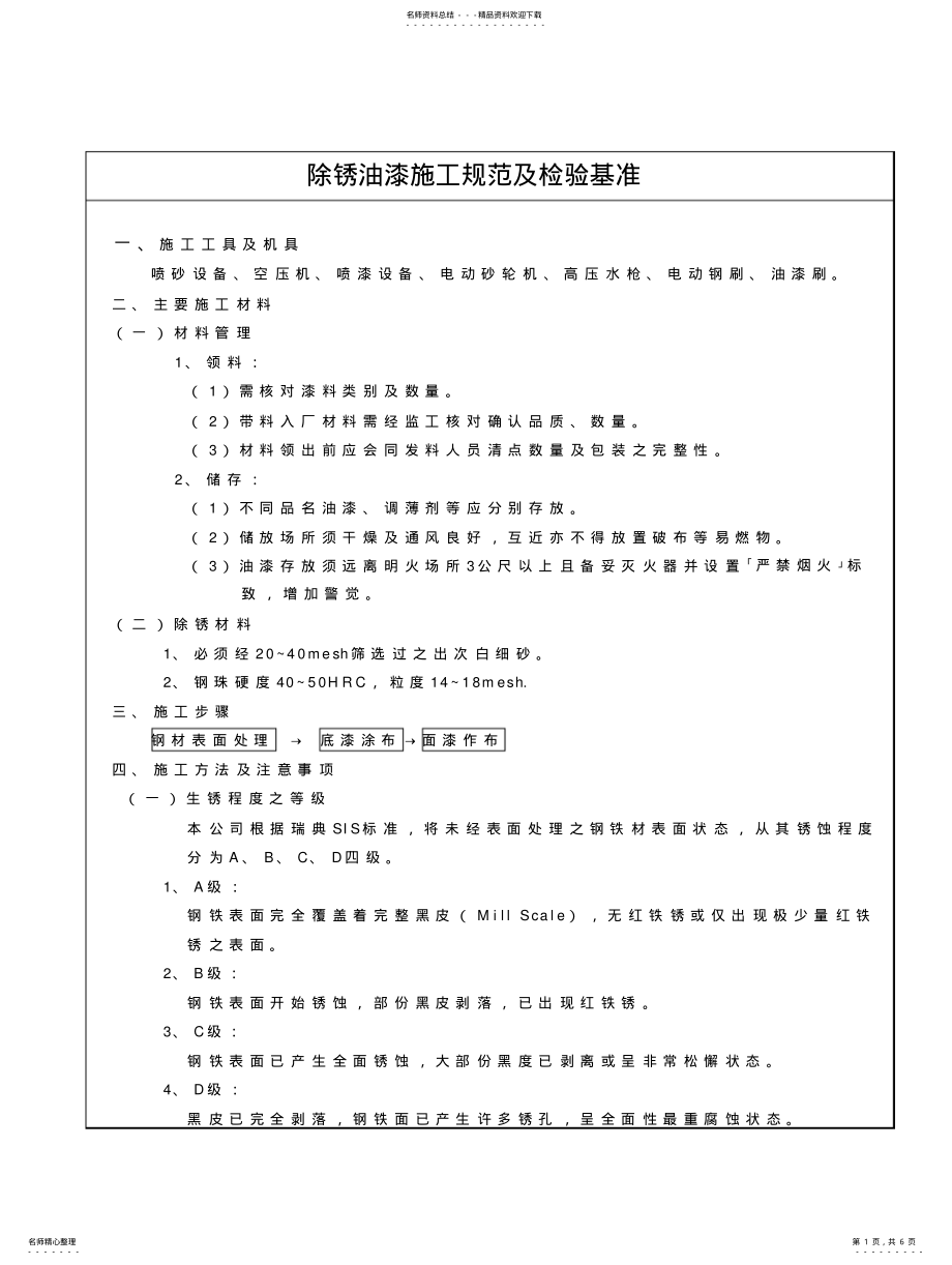 2022年除锈规程及检验标准 .pdf_第1页