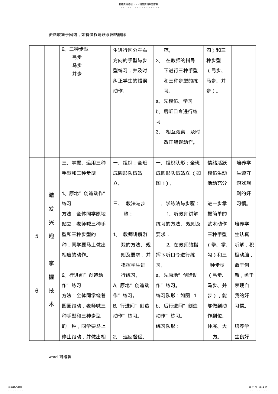 2022年小学武术课教案.学习资料 .pdf_第2页