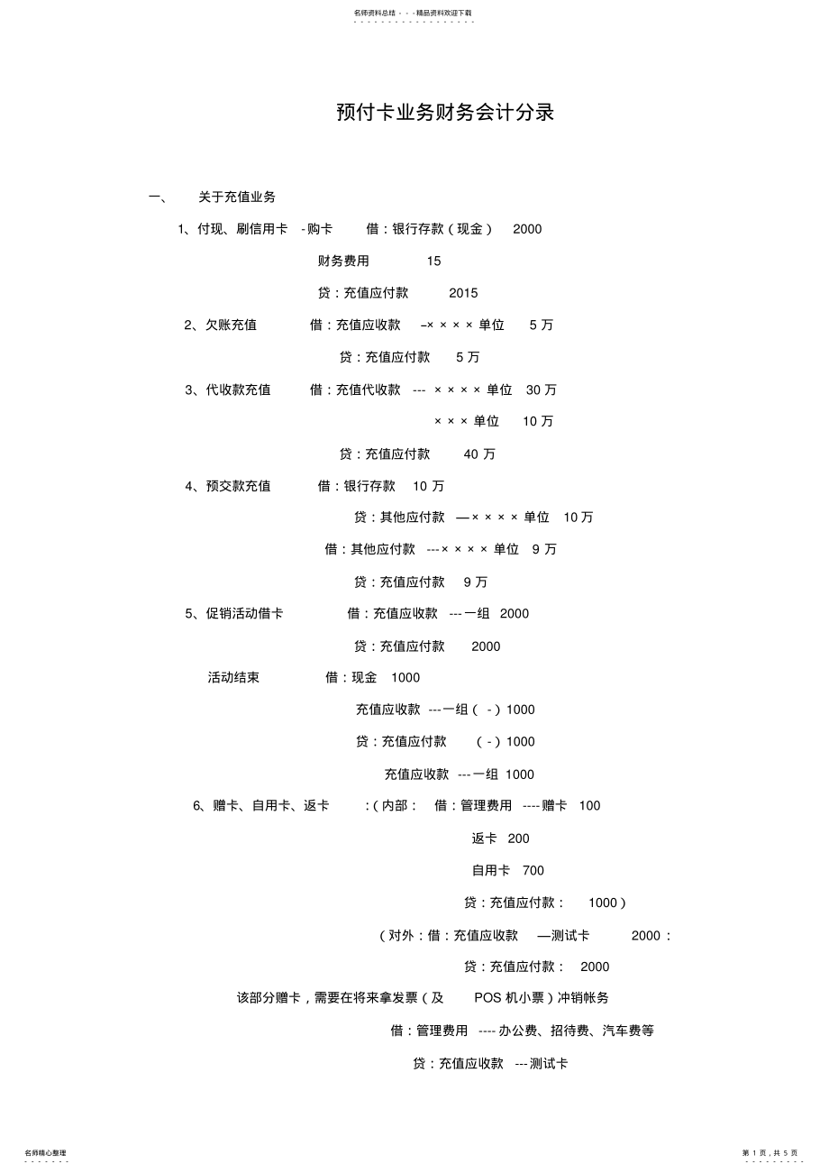 2022年预付卡业务财务会计分录 .pdf_第1页