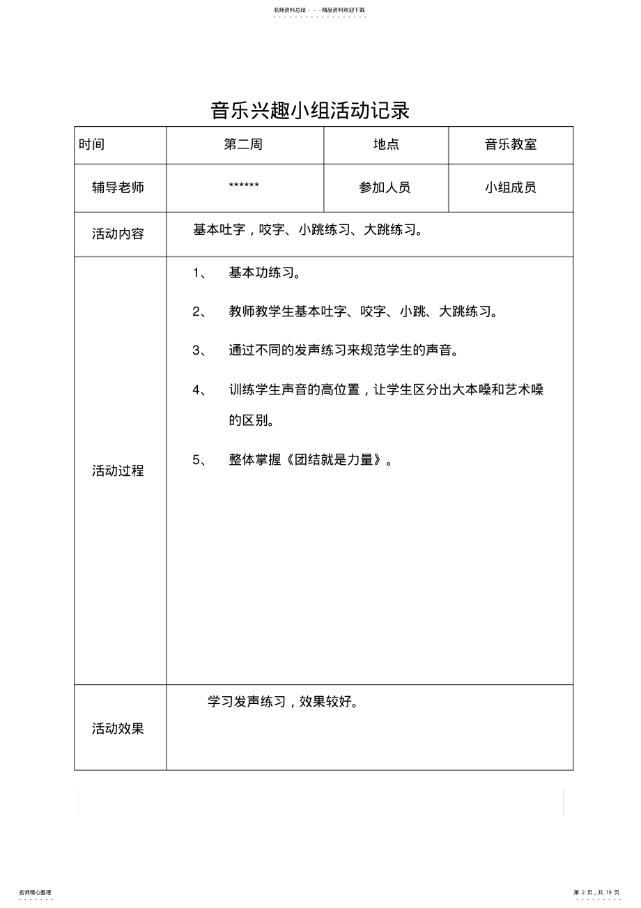 2022年音乐兴趣小组活动记录 2.pdf_第2页