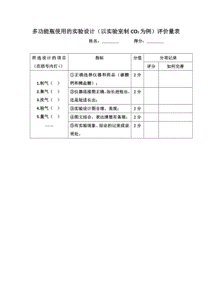 多功能瓶使用的实验设计评价量表公开课教案教学设计课件案例试卷.docx