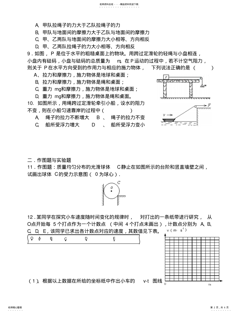 2022年高一物理第一二三章综合测试卷 .pdf_第2页