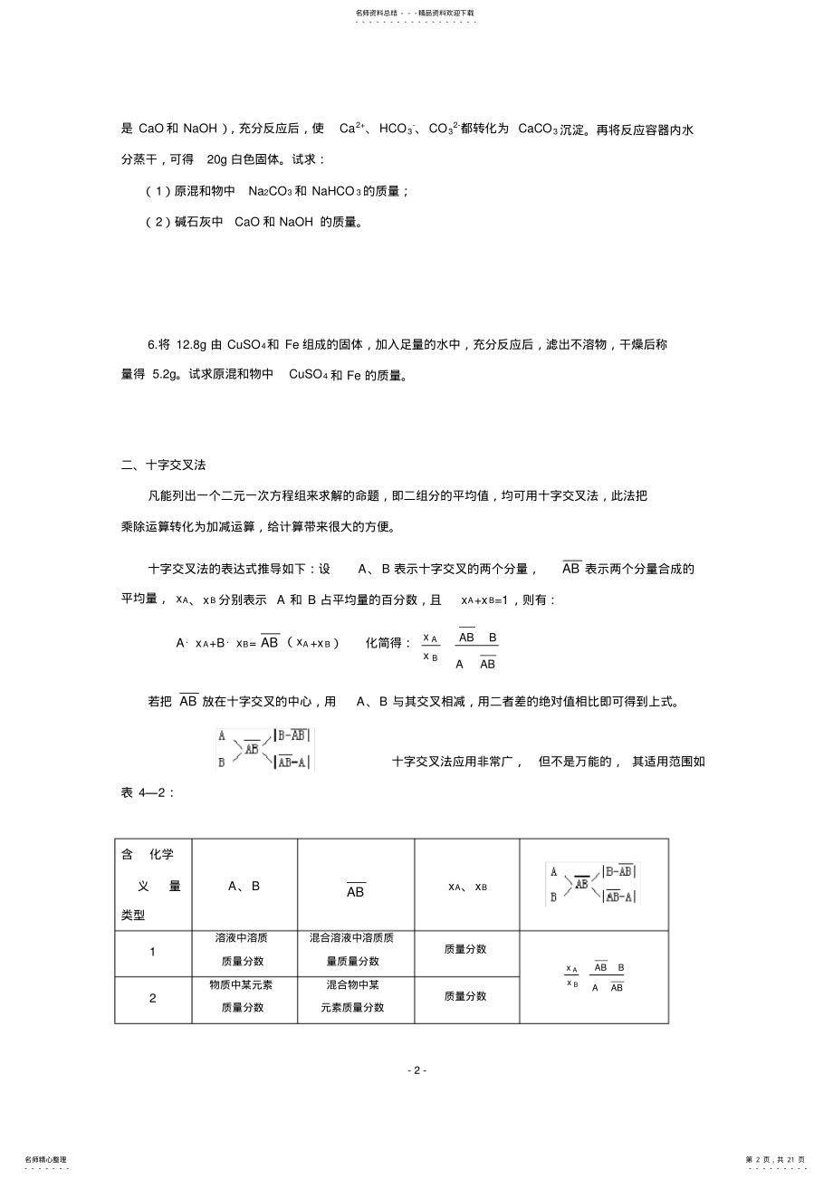 2022年高中化学常见化学计算方法 2.pdf_第2页