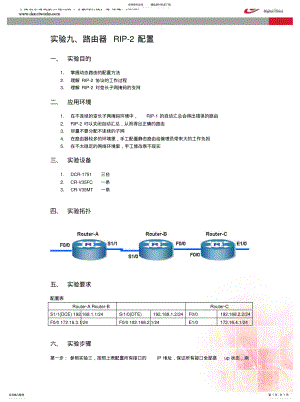 2022年实验路由器RIP-配置可用 .pdf