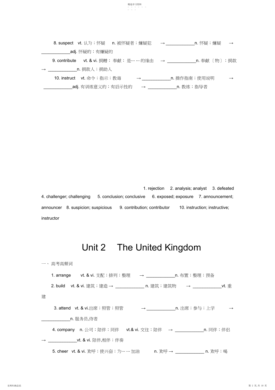 2022年高中英语必修五高考高频词及单元重点词.docx_第2页