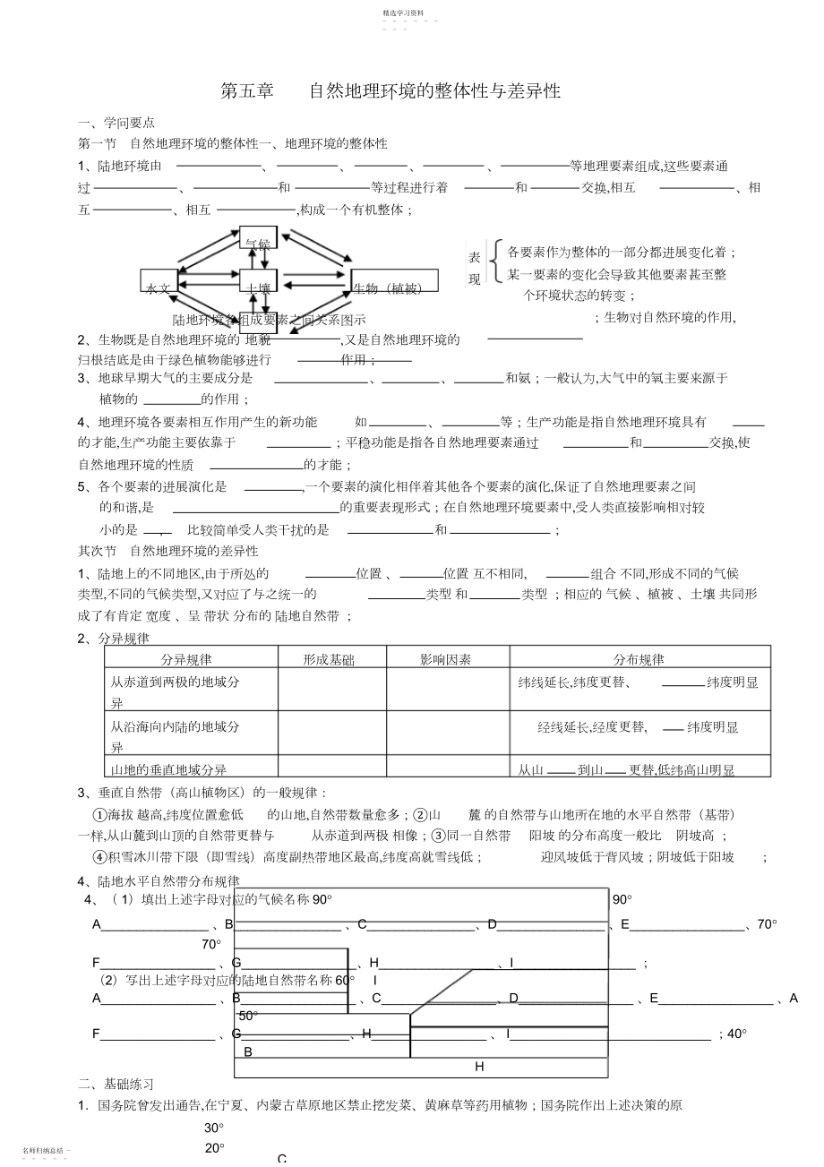 2022年高中地理人教版必修一第五章复习学案.docx_第1页