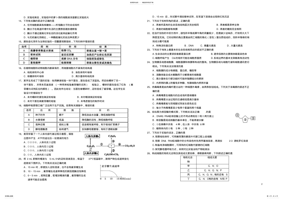 2022年高一生物上学期期末考试试题 5.pdf_第2页